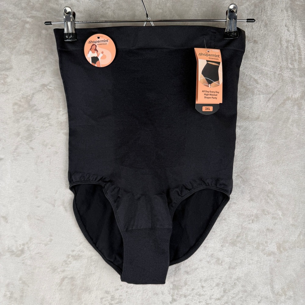 Shapermint Essentials High-Waisted Shaper Panty Black Tummy Control 3XL 54008